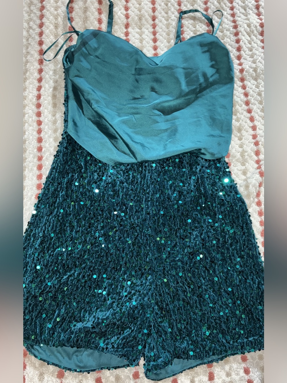 Fashion Nova emerald green romper